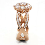 TS586 - Rose Gold 925 Sterling Silver Ring with AAA Grade CZ  in Clear